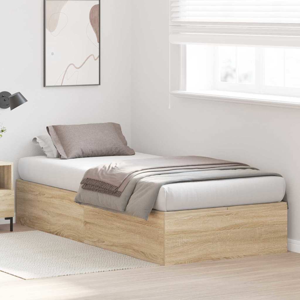 Krevet s ladicama Sonoma hrast 100 x 200 cm Konstruirano drvo