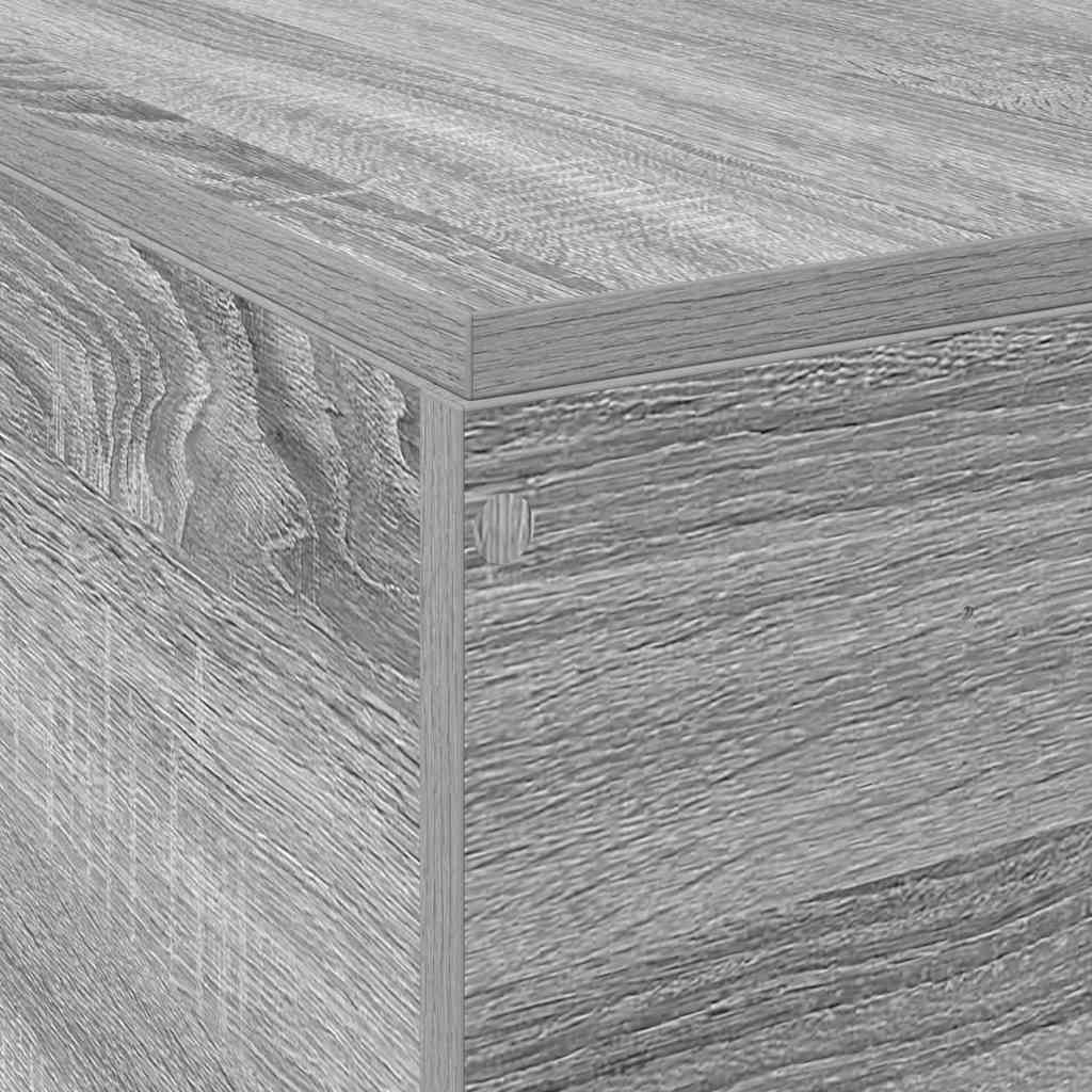 Krevet s ladicama Siva Sonoma 200 x 200 cm Konstruirano drvo