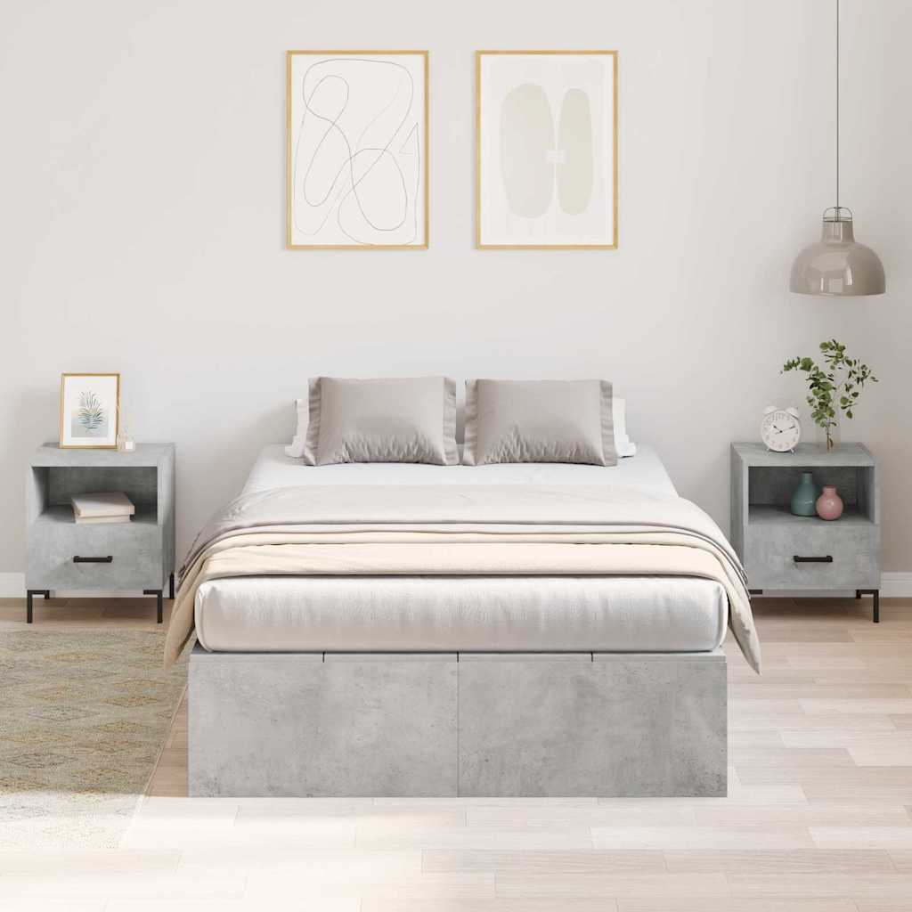 Krevet s ladicama Betonski sivi 120 x 200 cm Konstruirano drvo