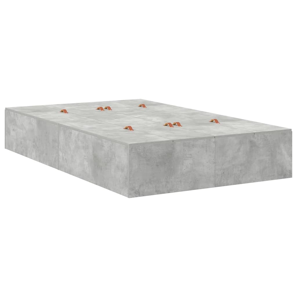 Krevet s ladicama Betonski sivi 120 x 200 cm Konstruirano drvo
