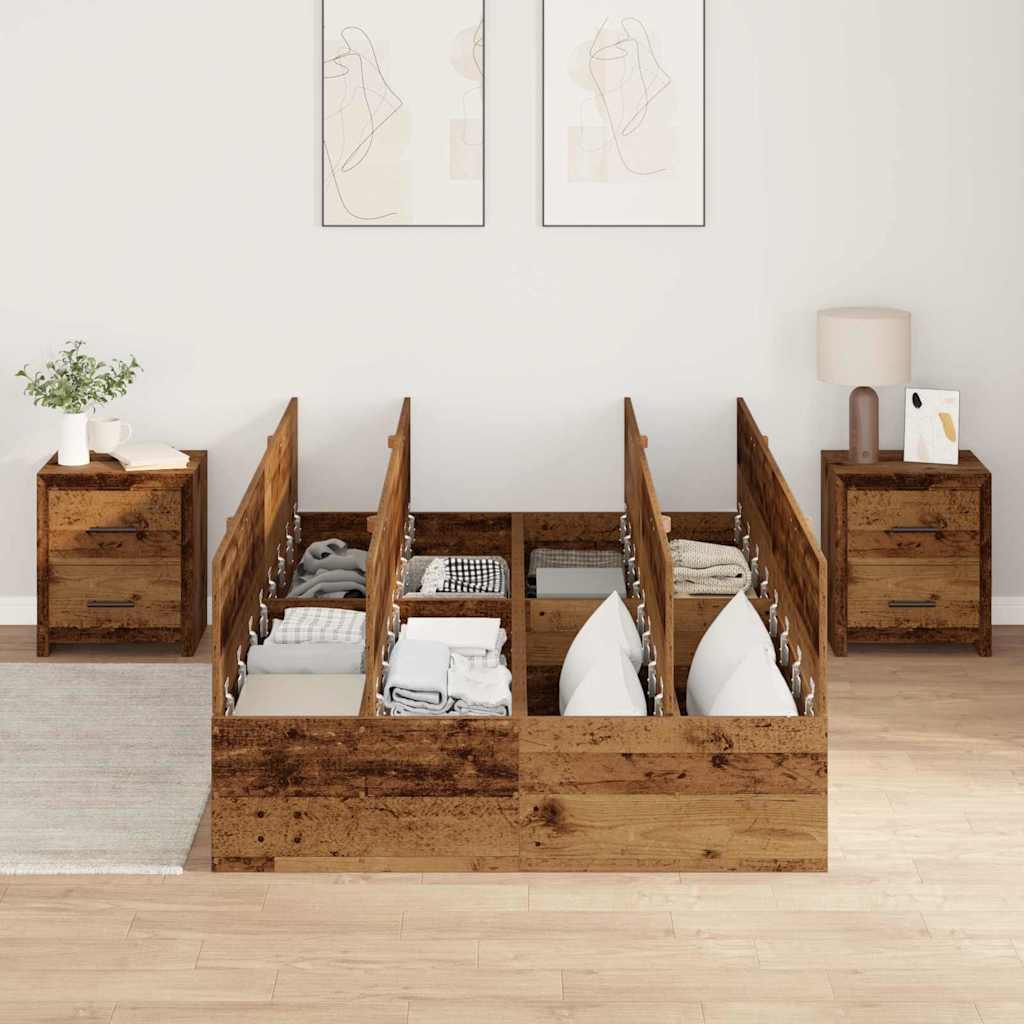 Krevet s ladicama Staro drvo 120 x 200 cm Konstruirano drvo