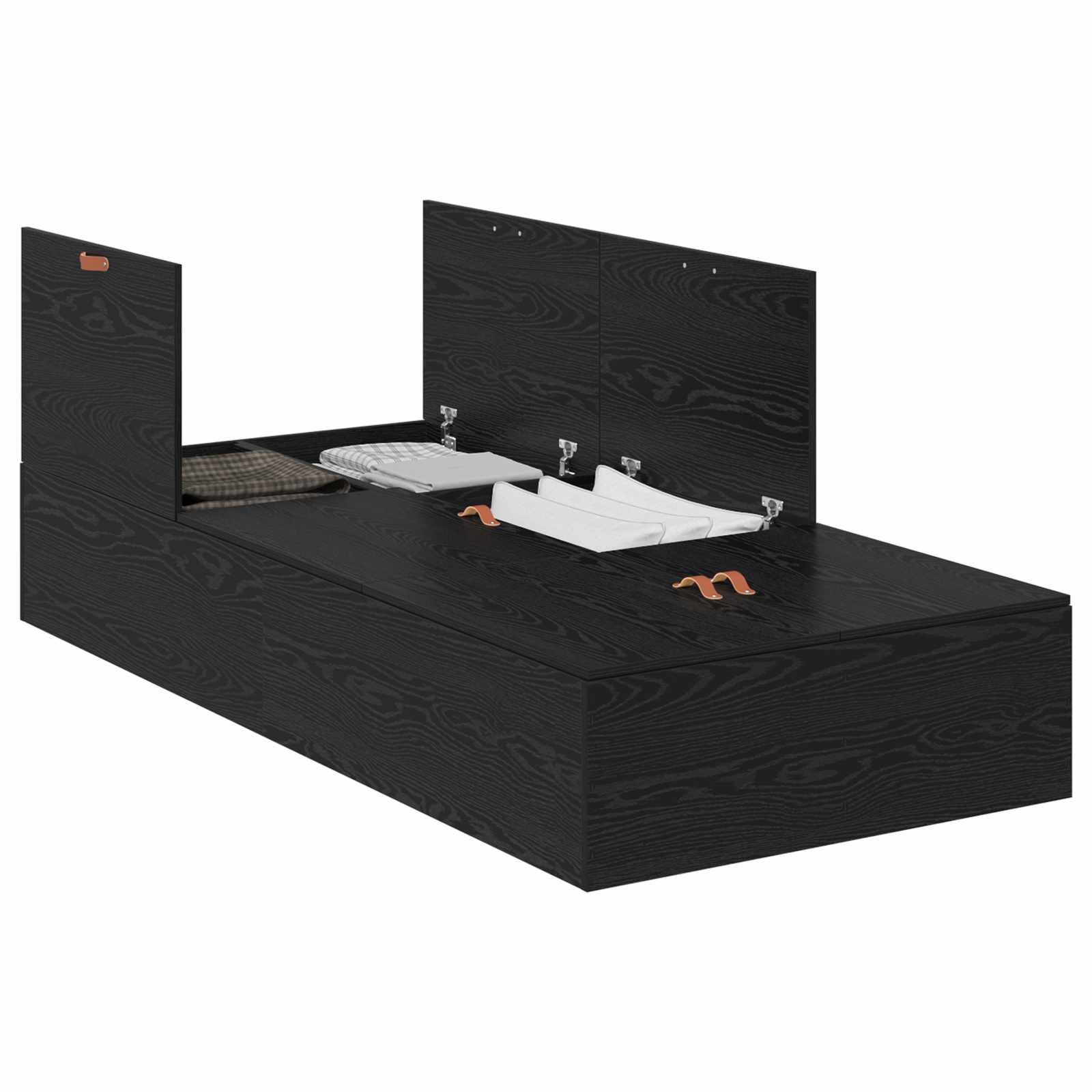 Krevet s ladicama Crni hrast 70 x 190 cm Konstruirano drvo