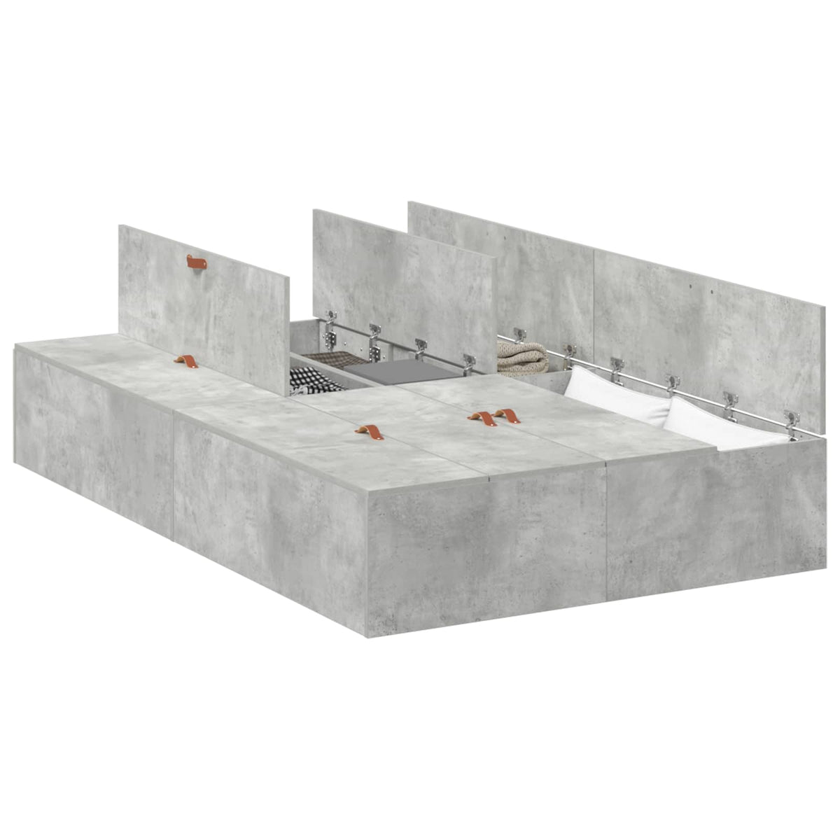 Krevet s ladicama Betonski sivi 120 x 190 cm Konstruirano drvo