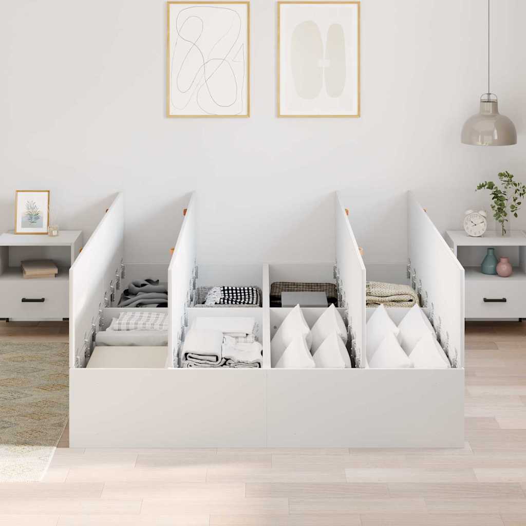 Krevet s ladicama Bijelo 140 x 190 cm Konstruirano drvo