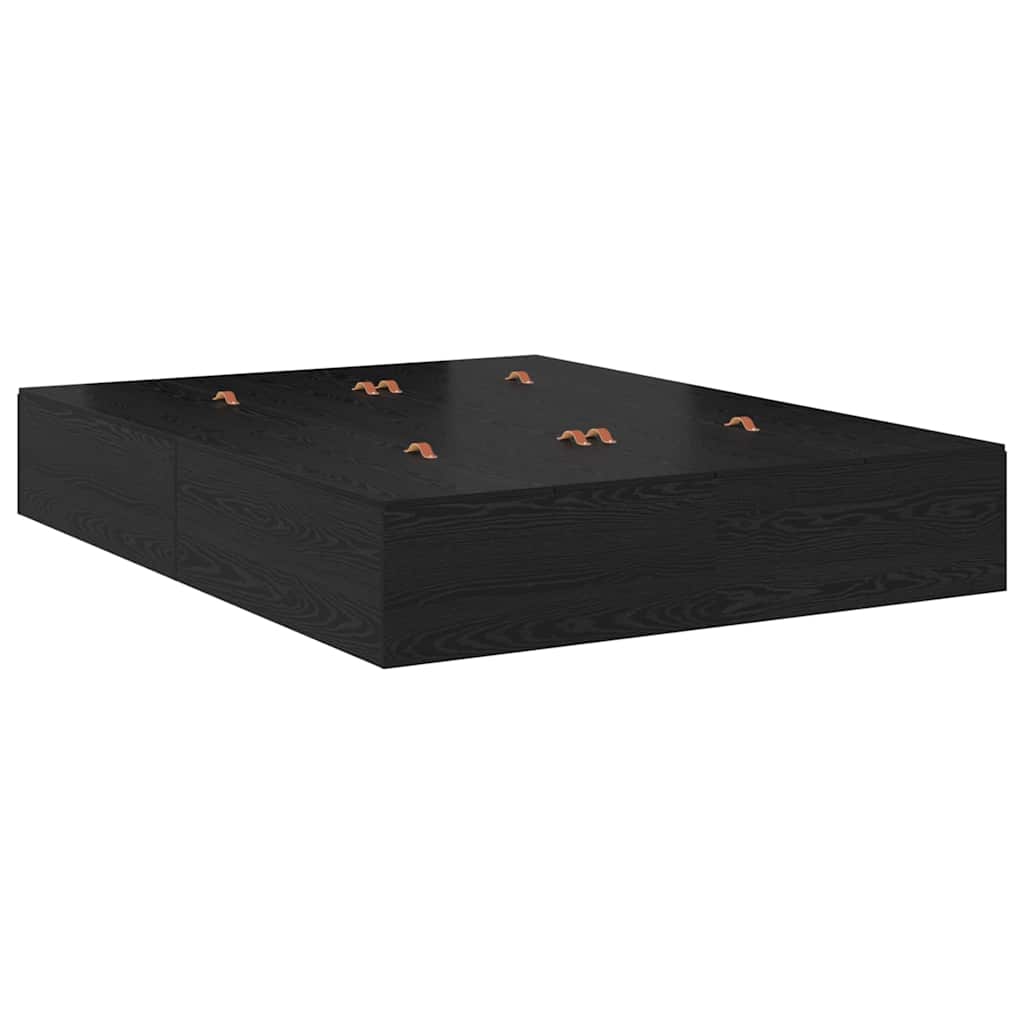 Krevet s ladicama Crni hrast 140 x 190 cm Konstruirano drvo
