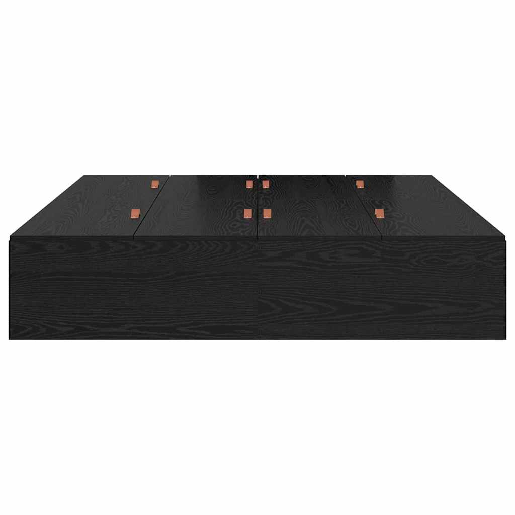 Krevet s ladicama Crni hrast 140 x 190 cm Konstruirano drvo