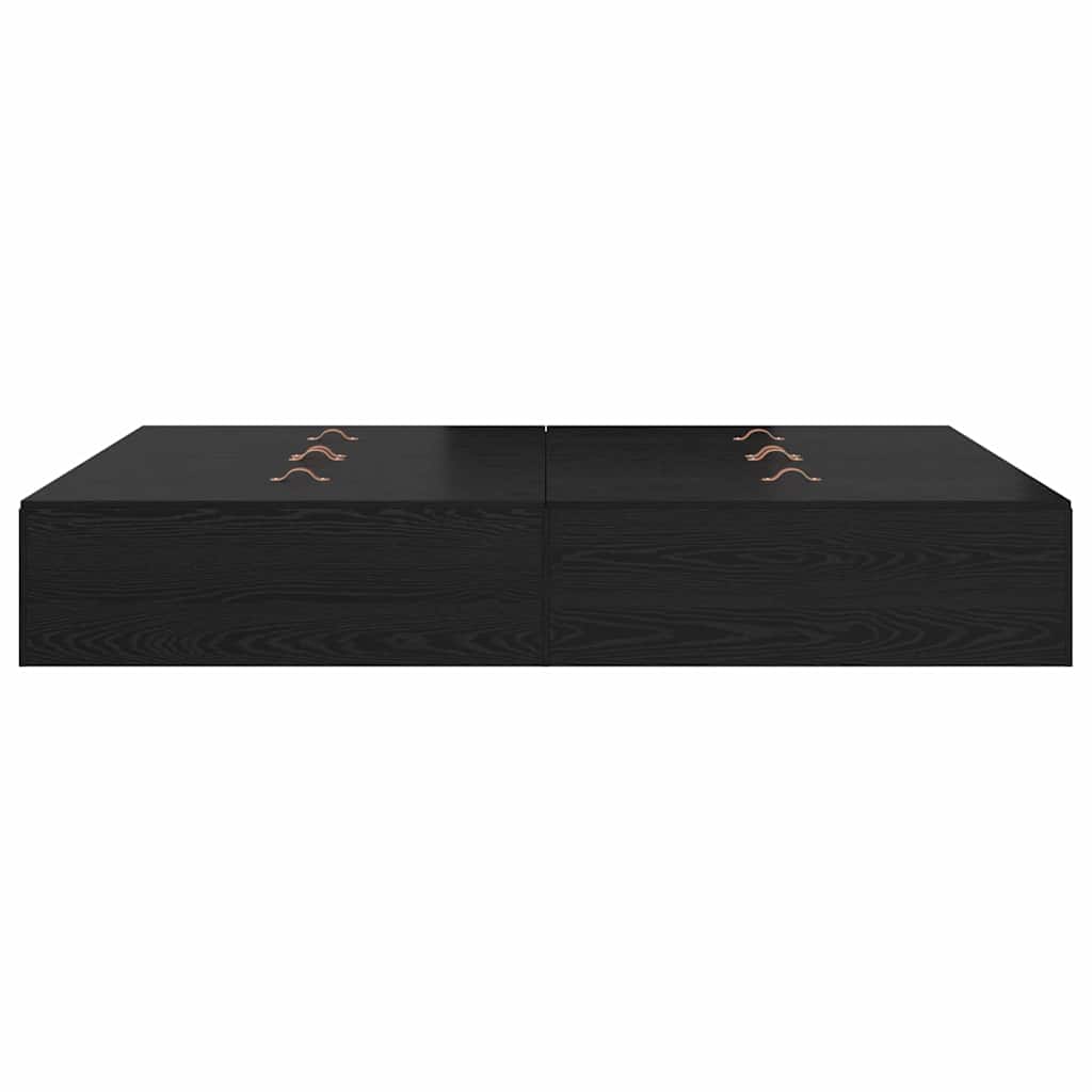 Krevet s ladicama Crni hrast 140 x 190 cm Konstruirano drvo