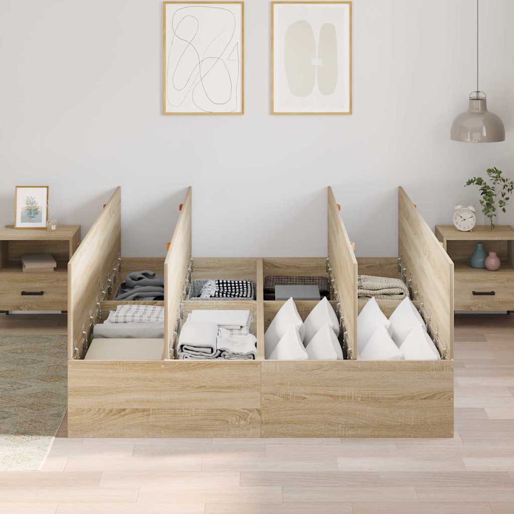 Krevet s ladicama Sonoma hrast 140 x 190 cm Konstruirano drvo