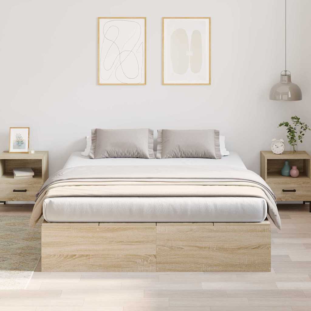Krevet s ladicama Sonoma hrast 140 x 190 cm Konstruirano drvo