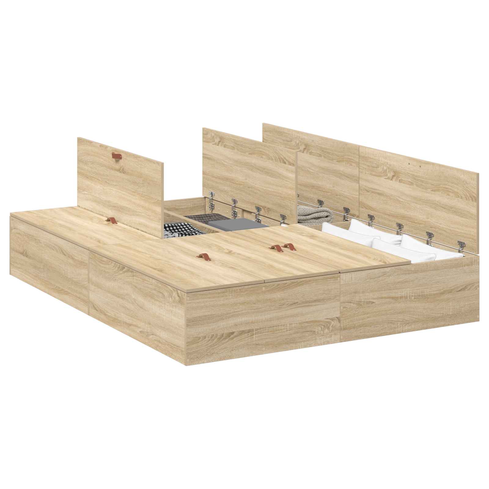 Krevet s ladicama Sonoma hrast 140 x 190 cm Konstruirano drvo