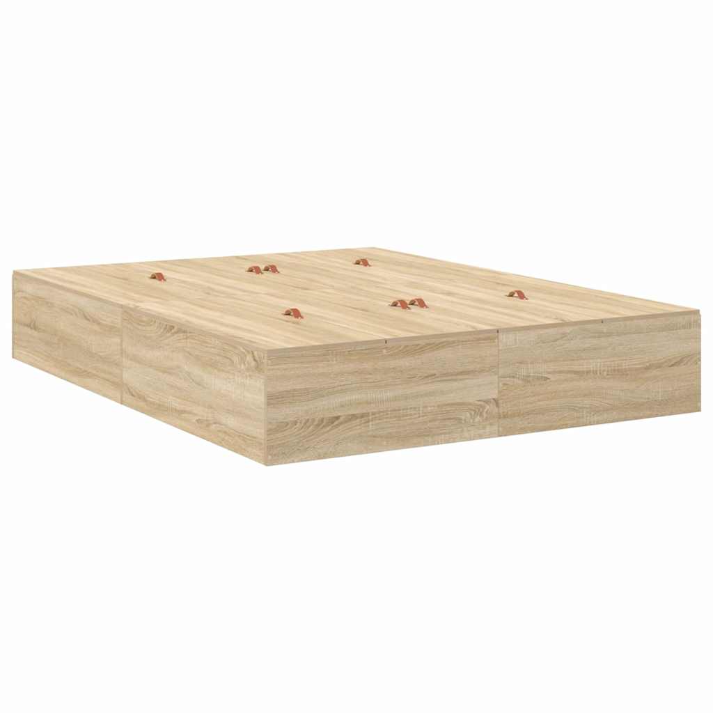 Krevet s ladicama Sonoma hrast 140 x 190 cm Konstruirano drvo
