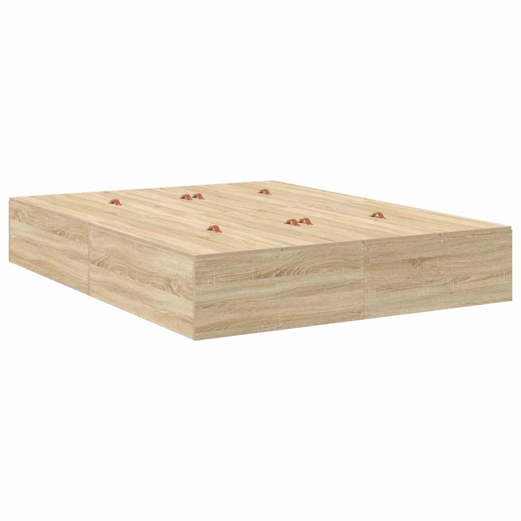 Krevet s ladicama Sonoma hrast 140 x 190 cm Konstruirano drvo