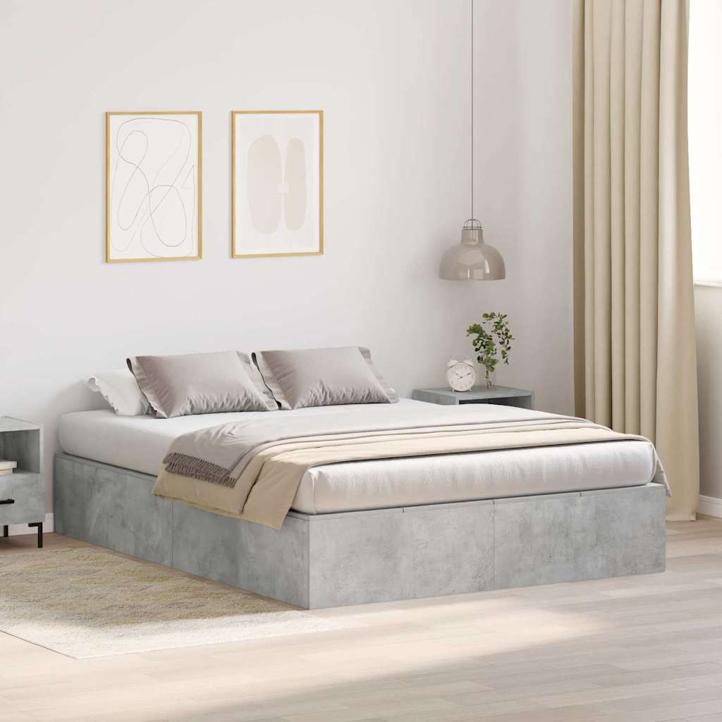 Krevet s ladicama Betonski sivi 140 x 190 cm Konstruirano drvo