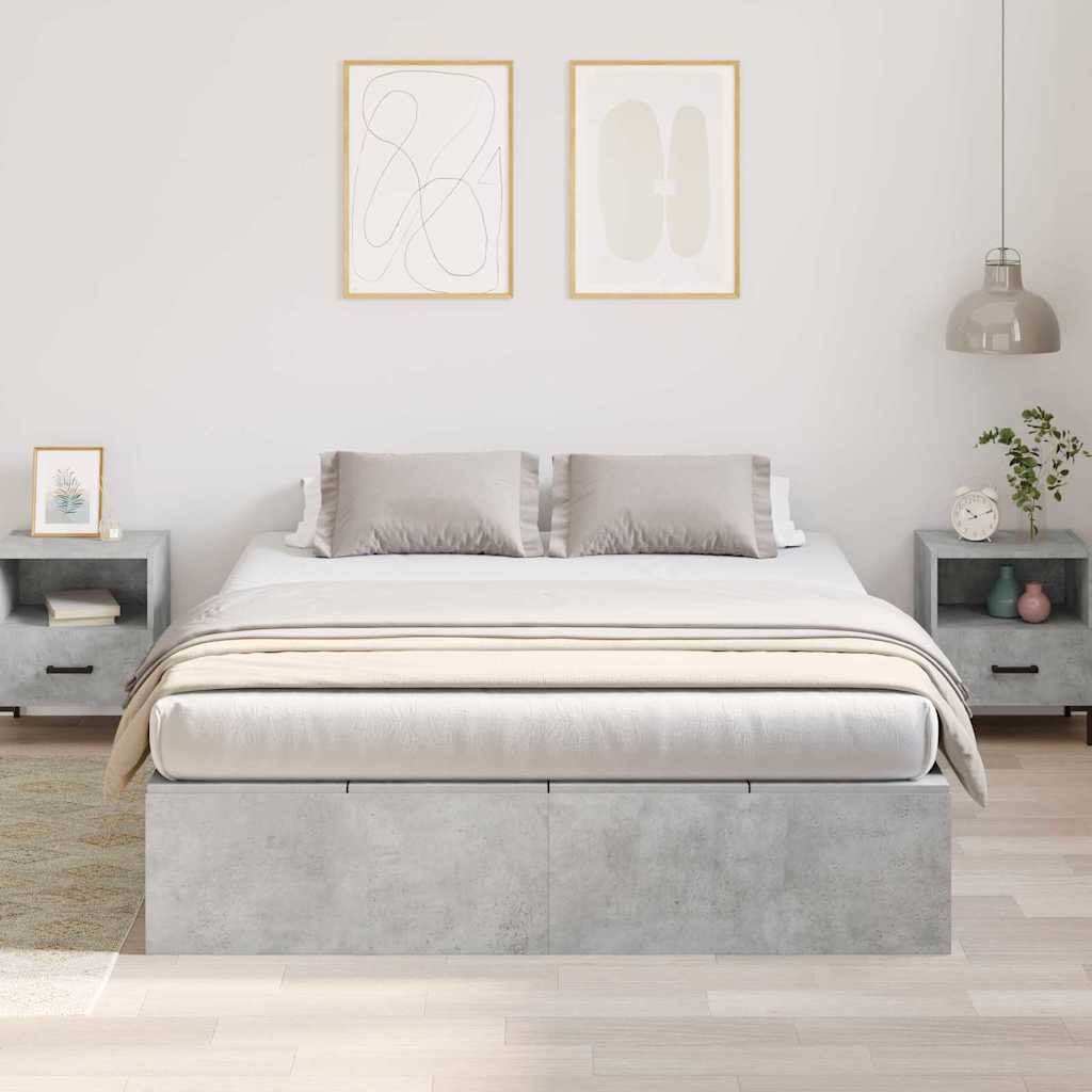 Krevet s ladicama Betonski sivi 140 x 190 cm Konstruirano drvo
