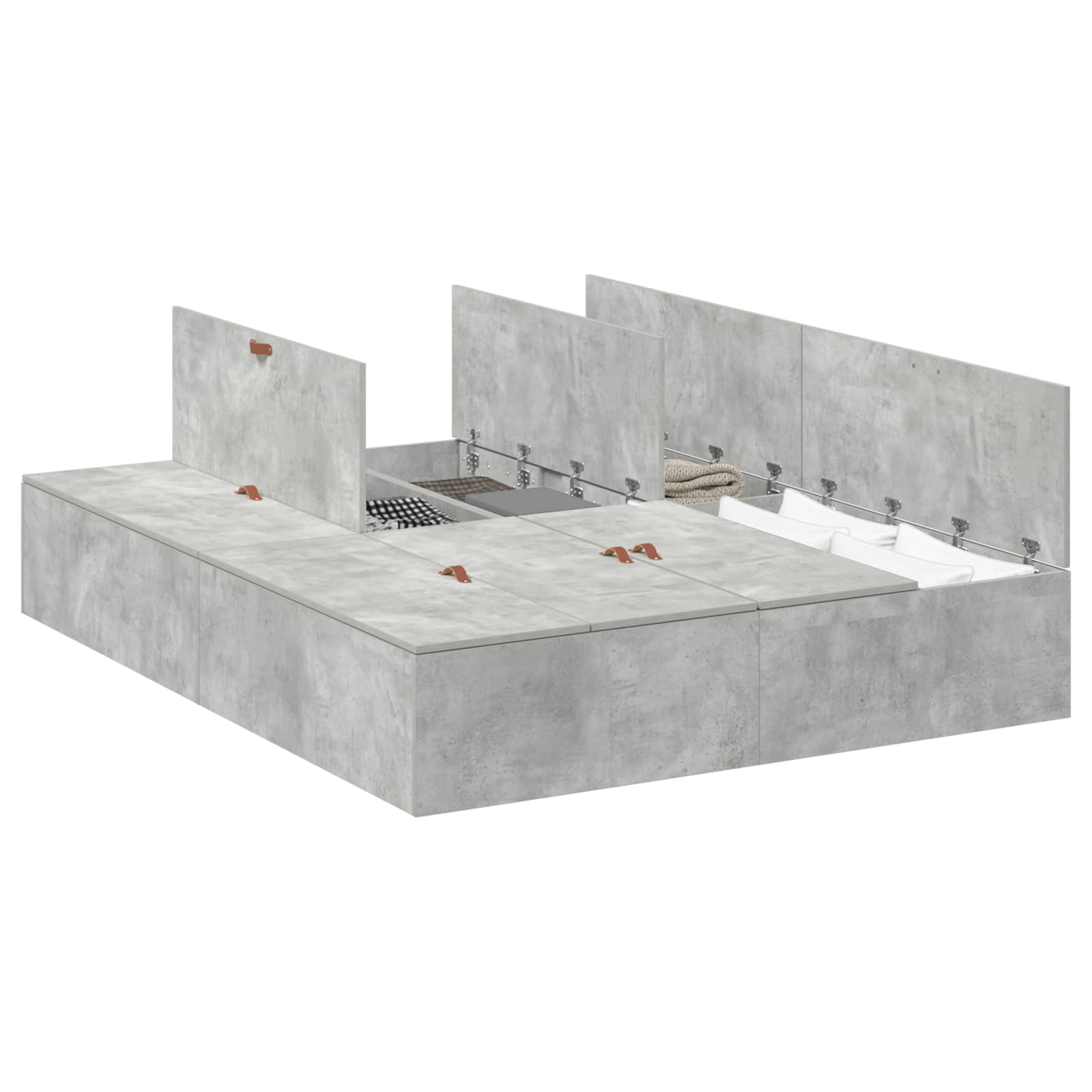 Krevet s ladicama Betonski sivi 140 x 190 cm Konstruirano drvo