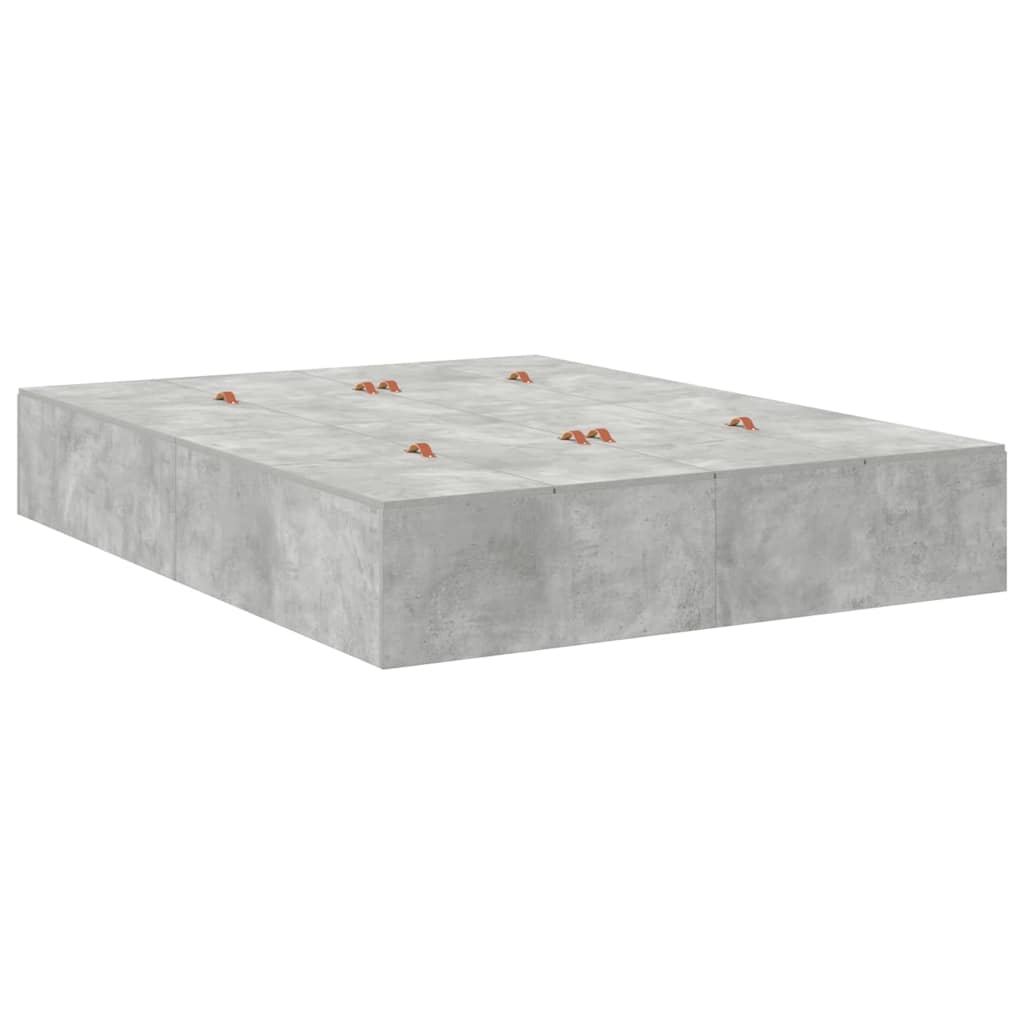 Krevet s ladicama Betonski sivi 140 x 190 cm Konstruirano drvo