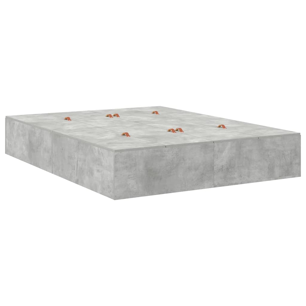 Krevet s ladicama Betonski sivi 140 x 190 cm Konstruirano drvo