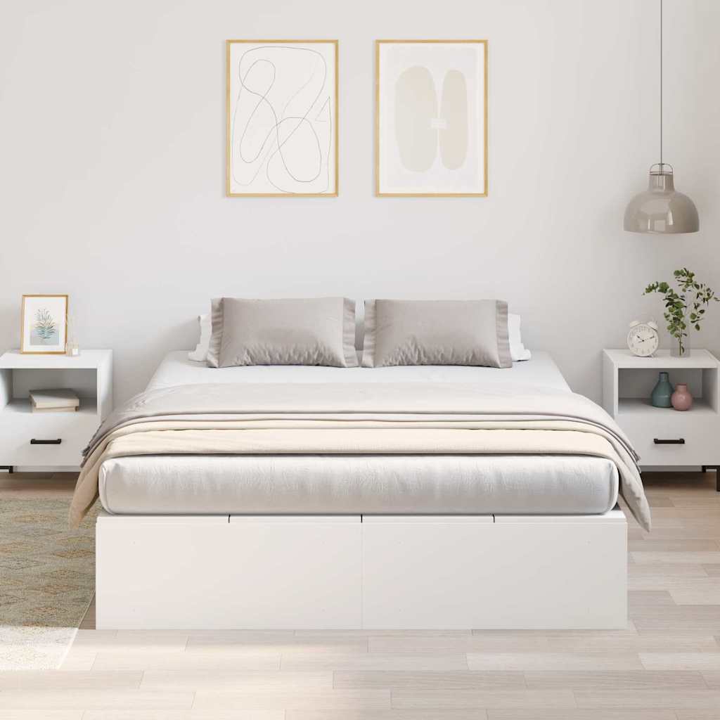 Krevet s ladicama Bijelo 135 x 190 cm Konstruirano drvo