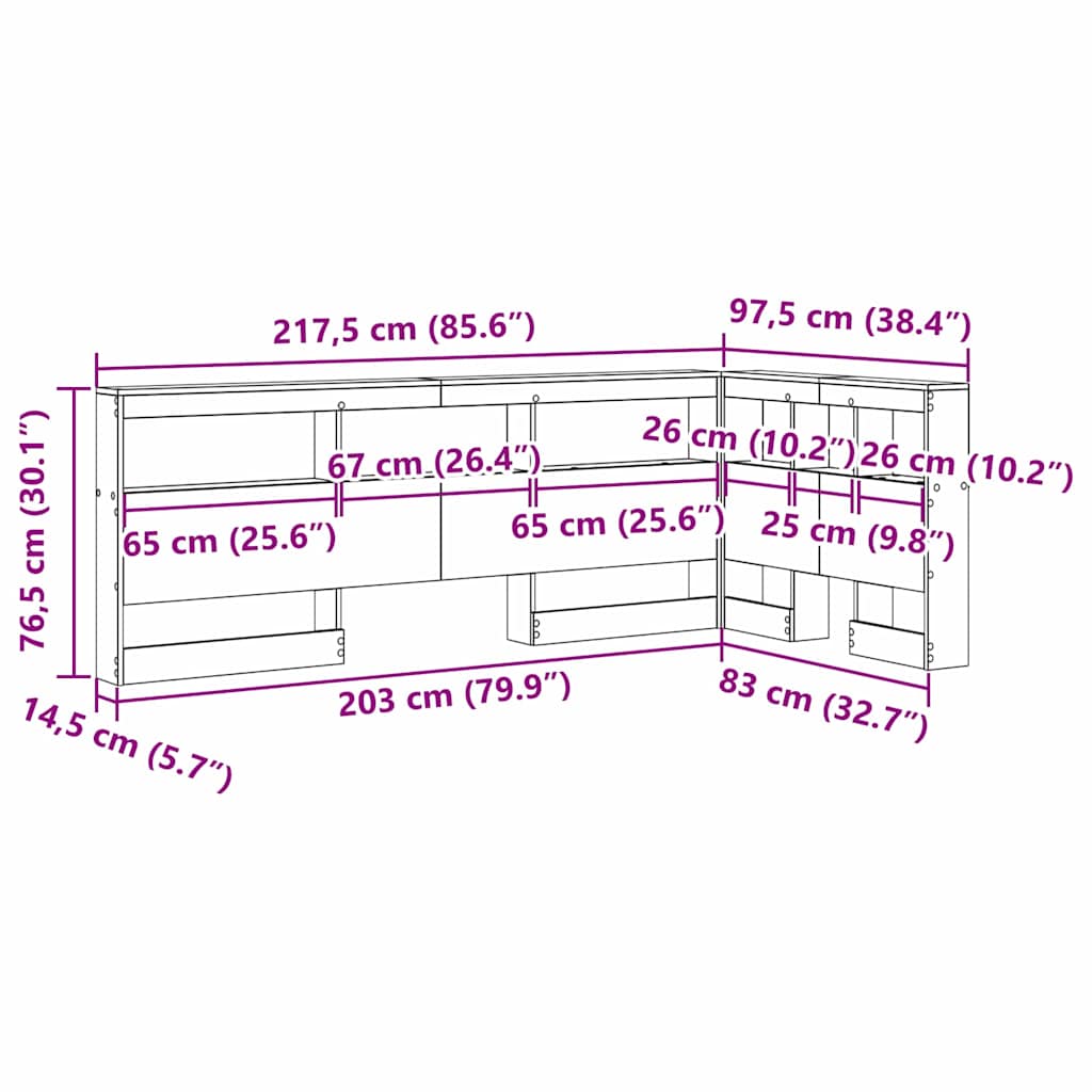 Skladišno uzglavlje Crni hrast 80 cm Konstruirano drvo