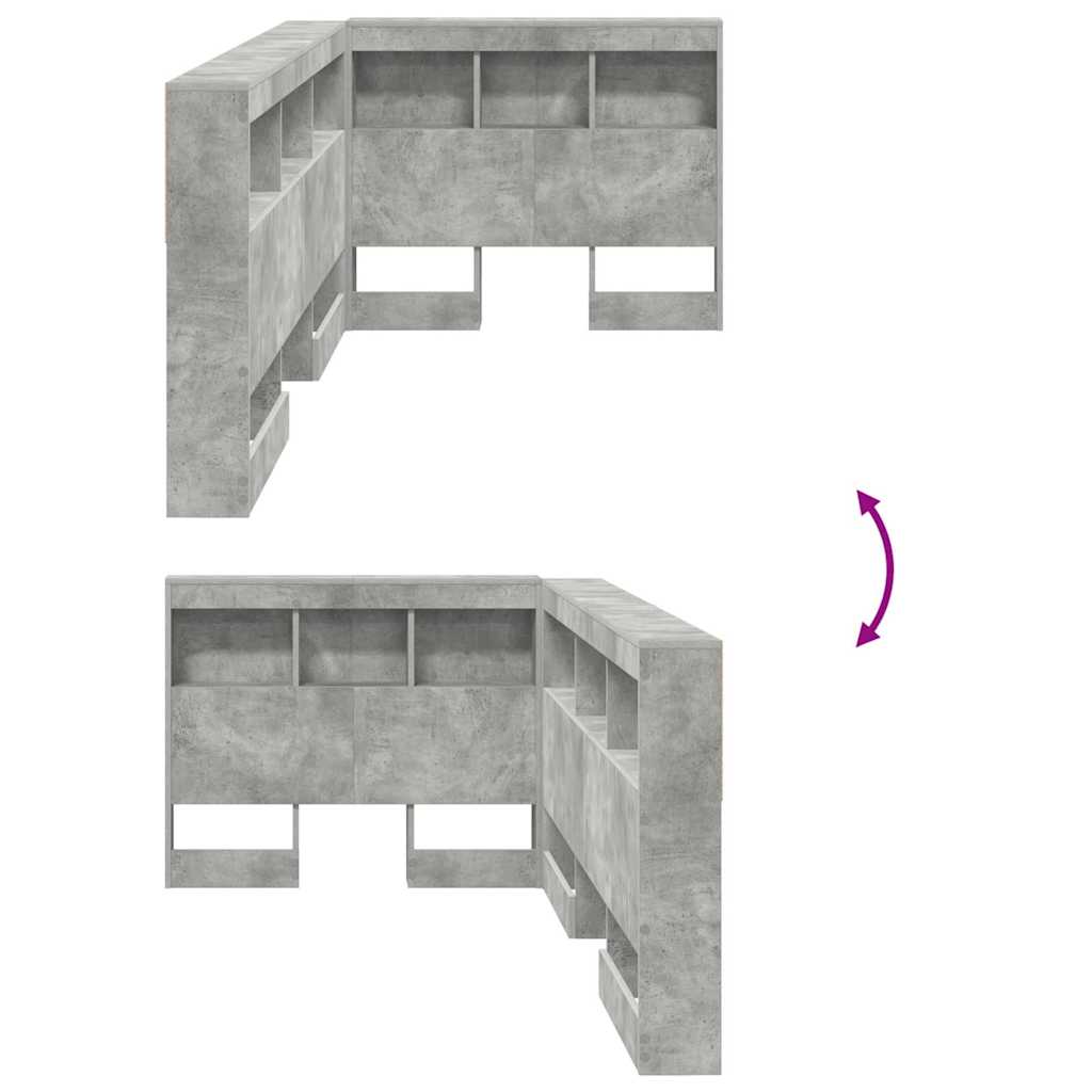Skladišno uzglavlje Betonski sivi 80 cm Konstruirano drvo