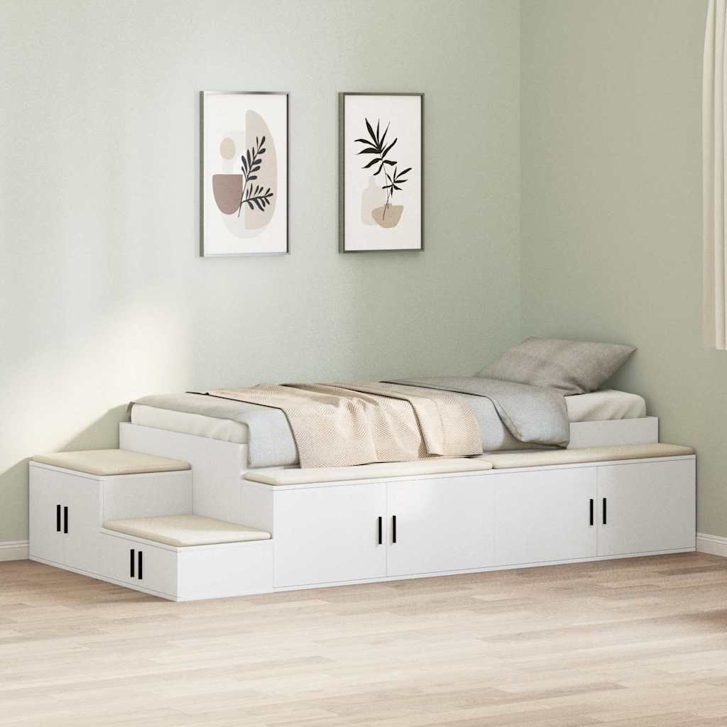 Krevet s ladicama s pohranom Bijelo 75 cm Konstruirano drvo
