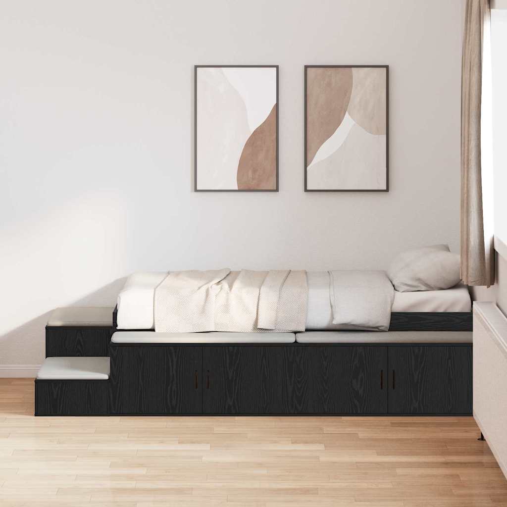 Krevet s ladicama s pohranom Crni hrast 234 x 103 x 53.5 cm