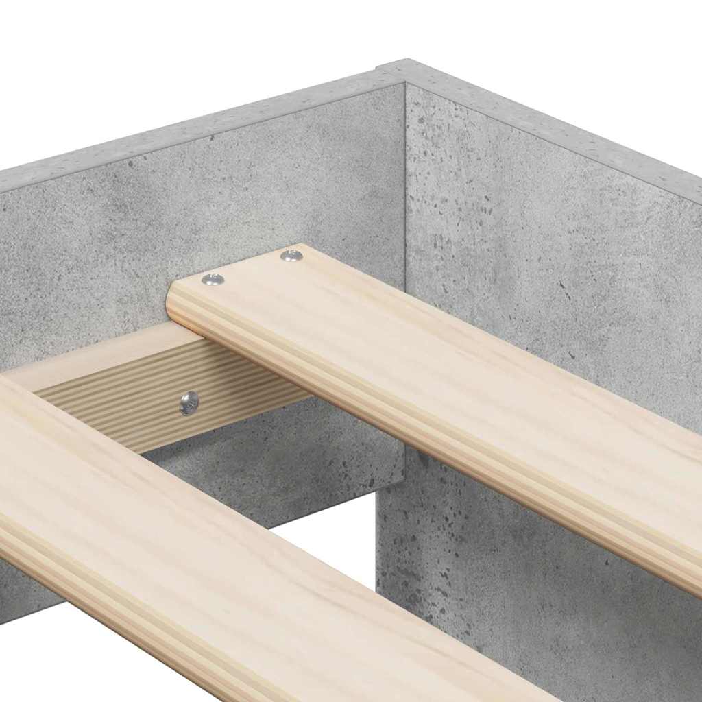 Krevet s ladicama Betonski sivi 75 cm Konstruirano drvo