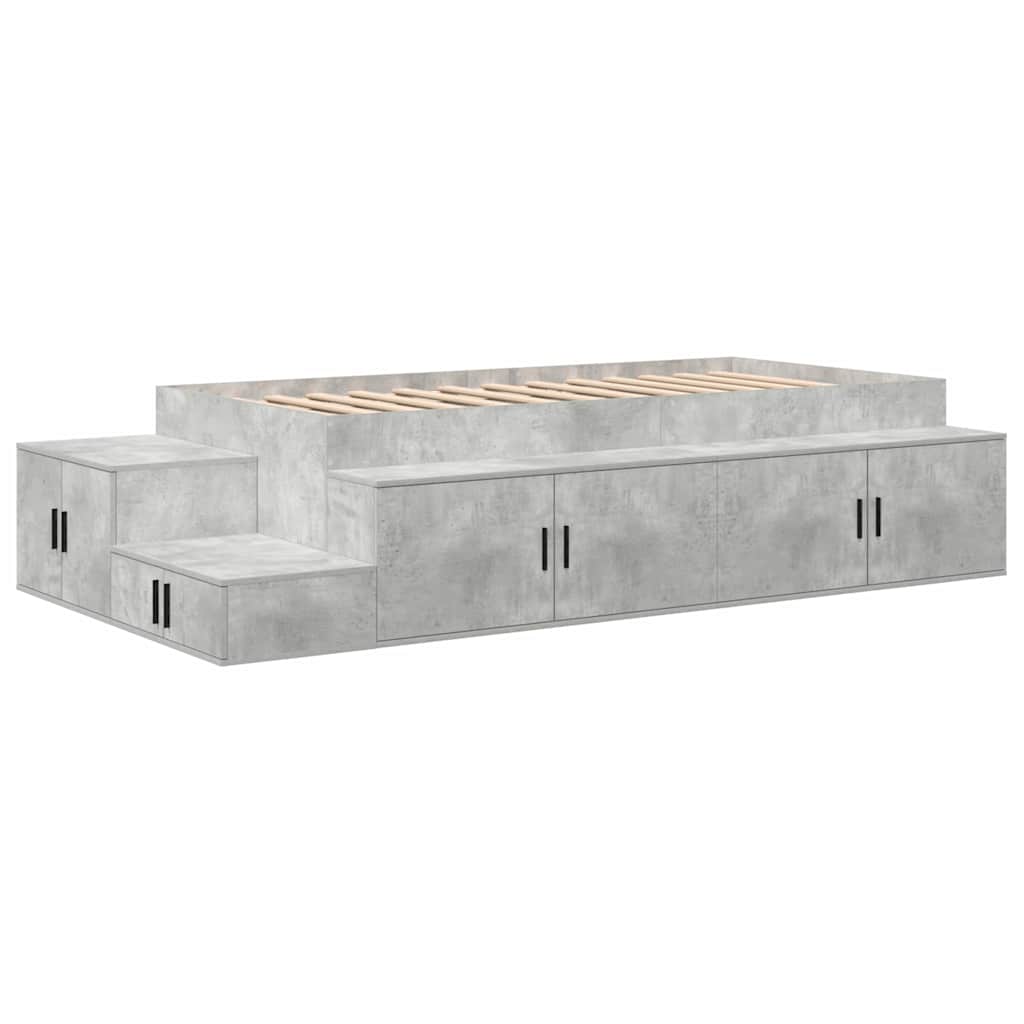 Krevet s ladicama Betonski sivi 75 cm Konstruirano drvo