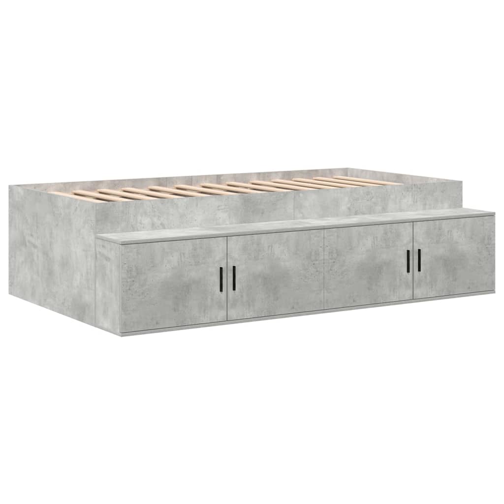 Krevet s ladicama Betonski sivi 75 cm Konstruirano drvo