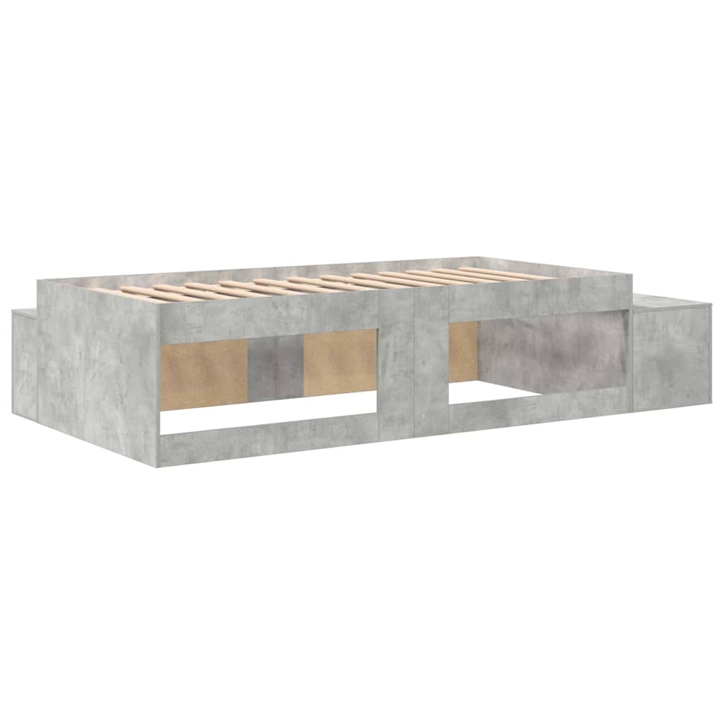 Krevet s ladicama Betonski sivi 75 cm Konstruirano drvo