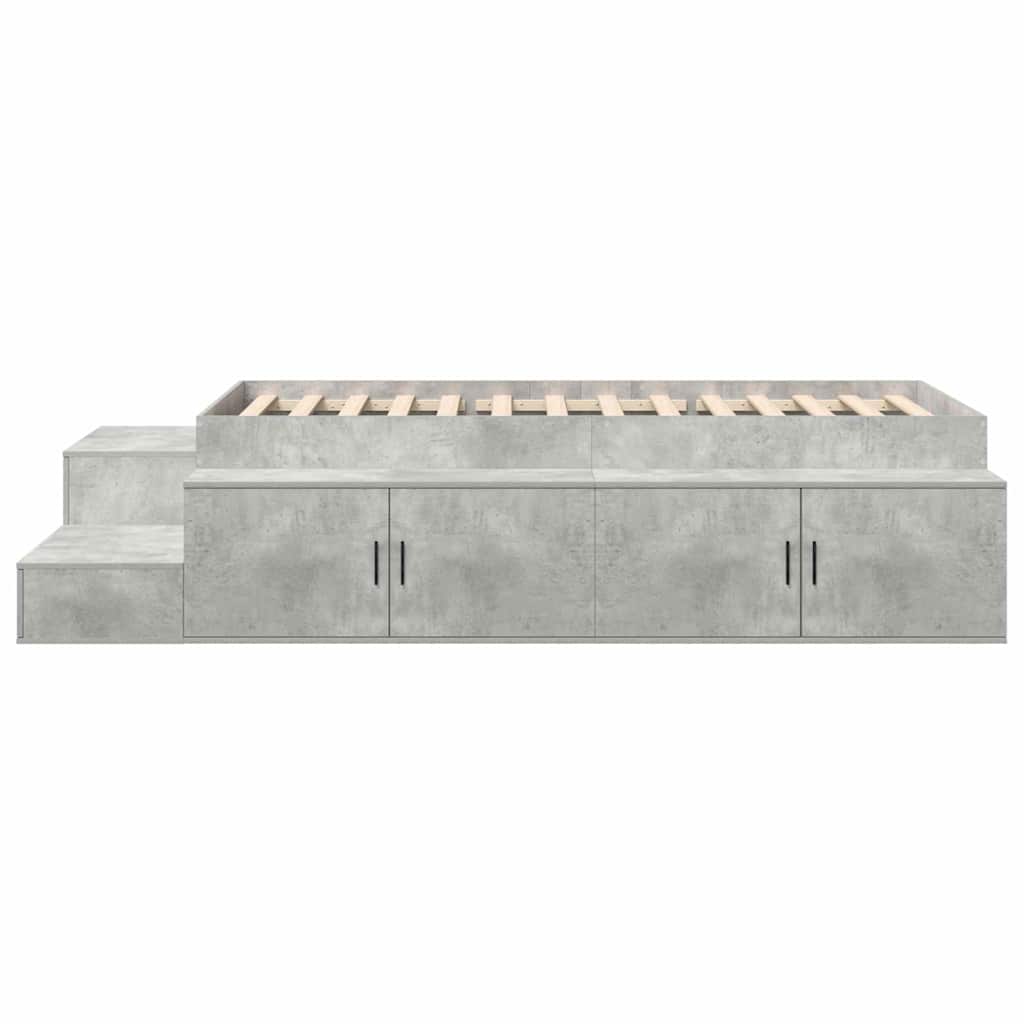 Krevet s ladicama Betonski sivi 75 cm Konstruirano drvo