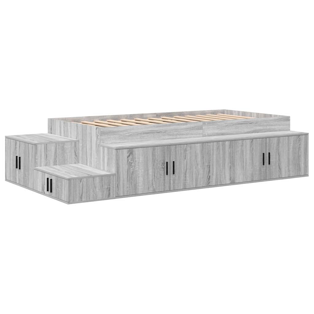 Krevet s ladicama Siva Sonoma 75 cm Konstruirano drvo