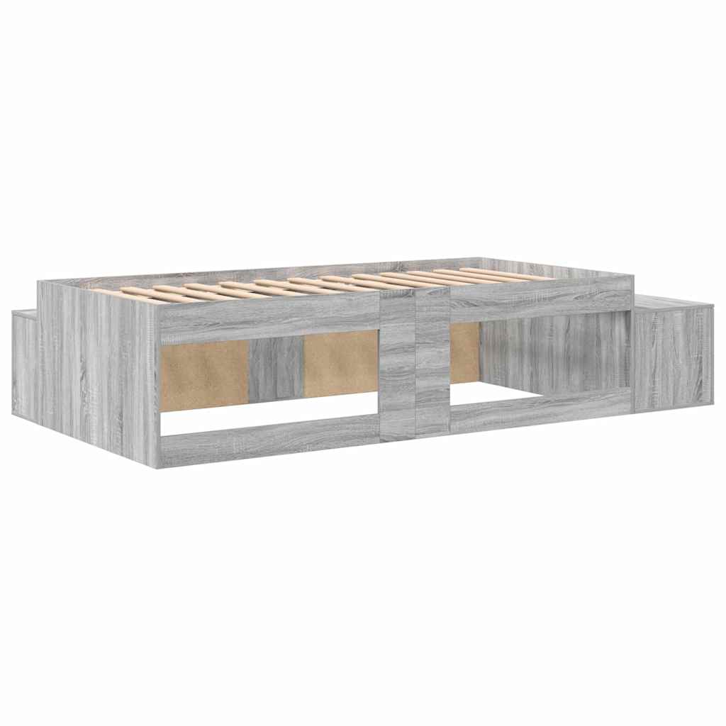 Krevet s ladicama Siva Sonoma 75 cm Konstruirano drvo