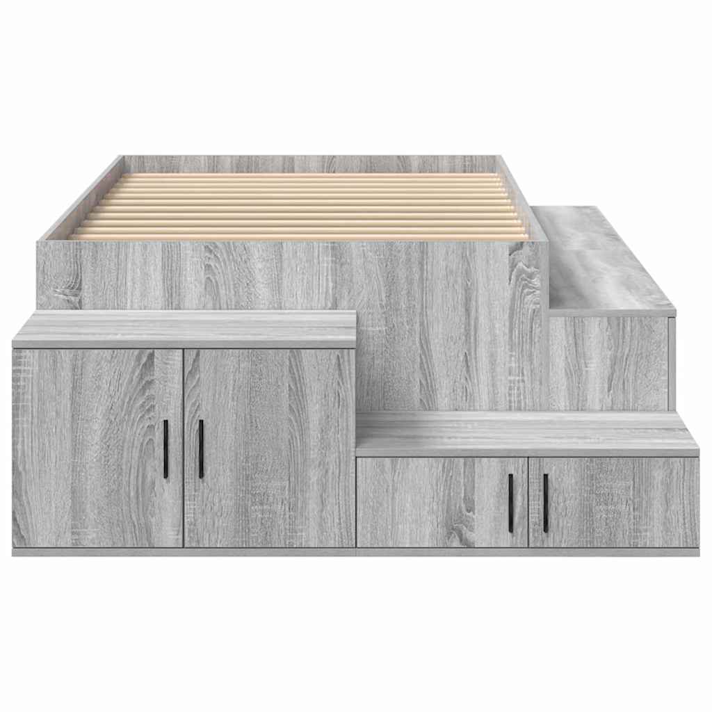 Krevet s ladicama Siva Sonoma 75 cm Konstruirano drvo