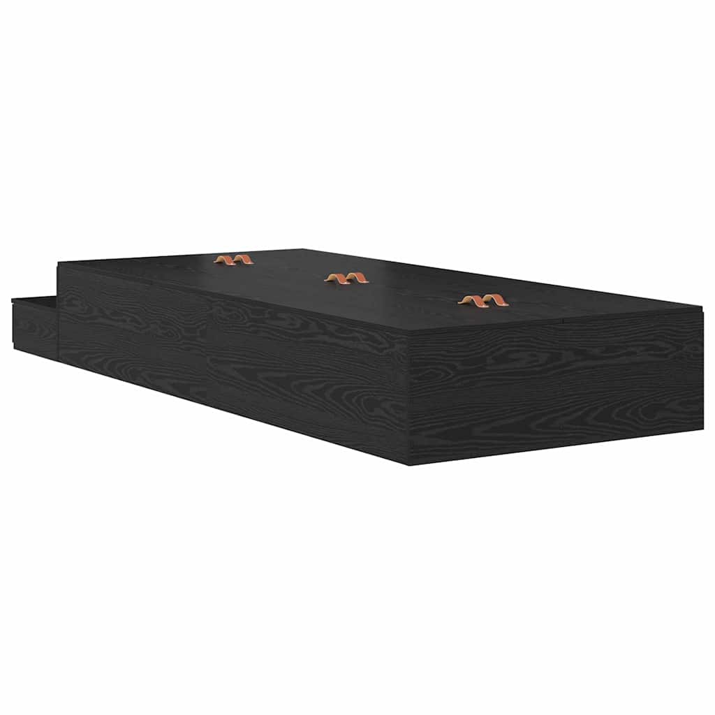 Krevet s ladicama s ladicama Crni hrast 80 cm Konstruirano drvo