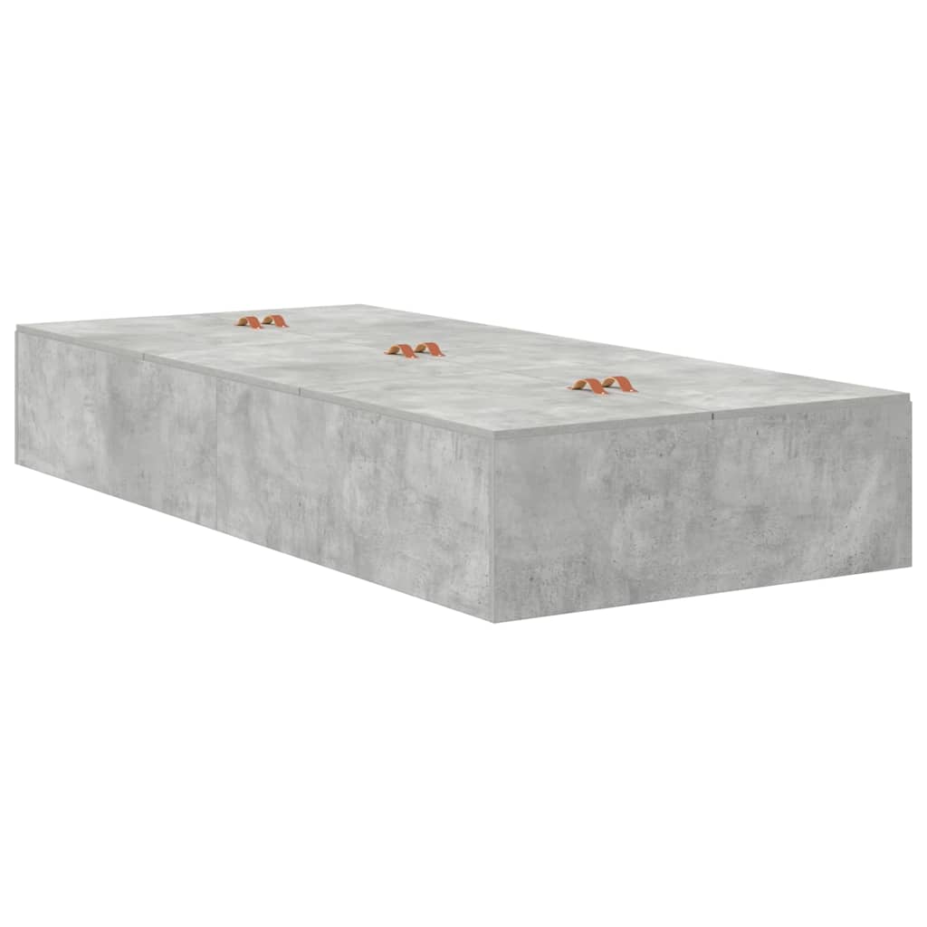 Krevet s ladicama Betonski sivi 80 cm Konstruirano drvo