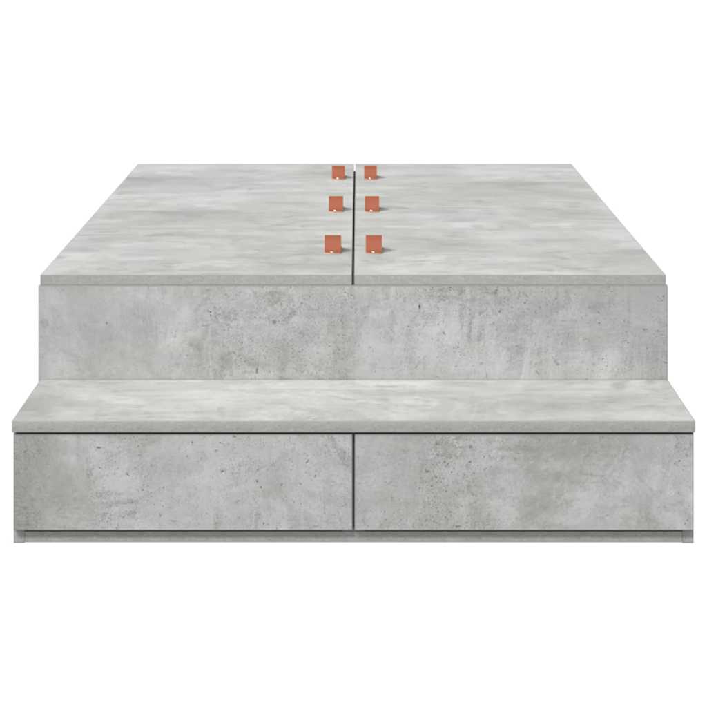 Krevet s ladicama Betonski sivi 80 cm Konstruirano drvo