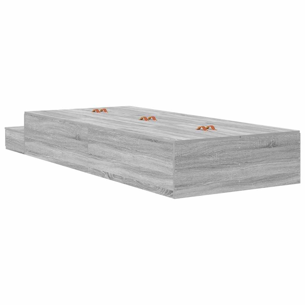 Krevet s ladicama Siva Sonoma 90 cm Konstruirano drvo