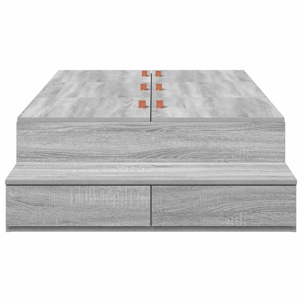 Krevet s ladicama Siva Sonoma 90 cm Konstruirano drvo