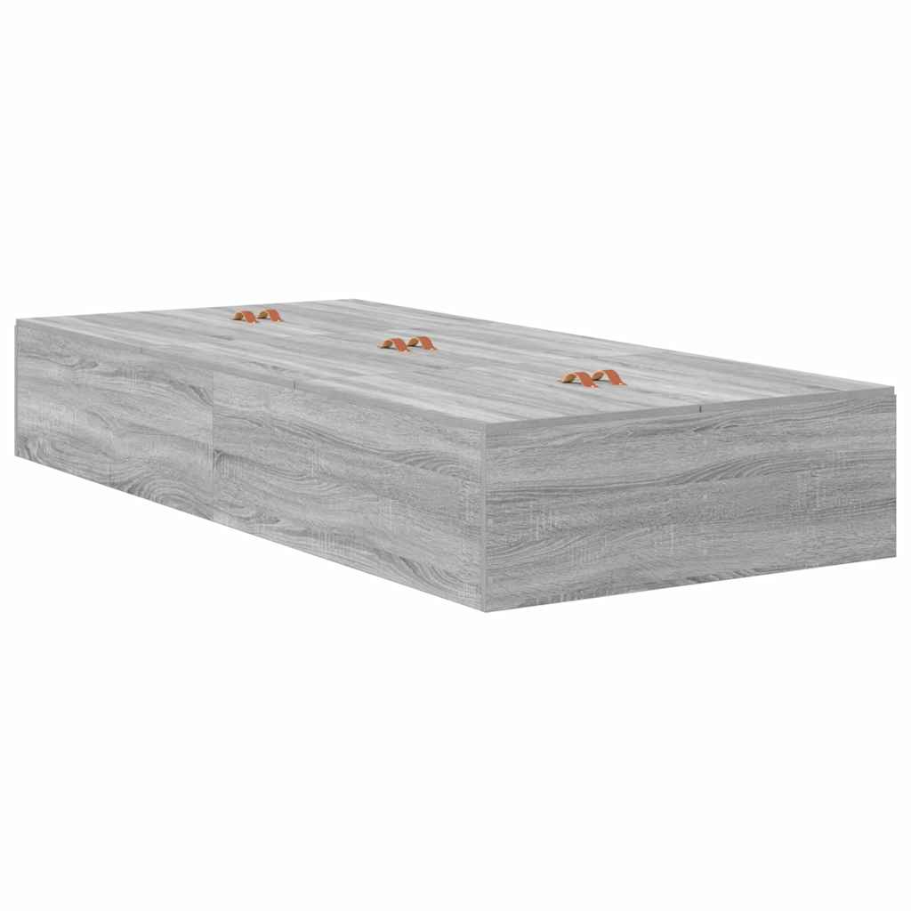 Krevet s ladicama Siva Sonoma 100 cm Konstruirano drvo