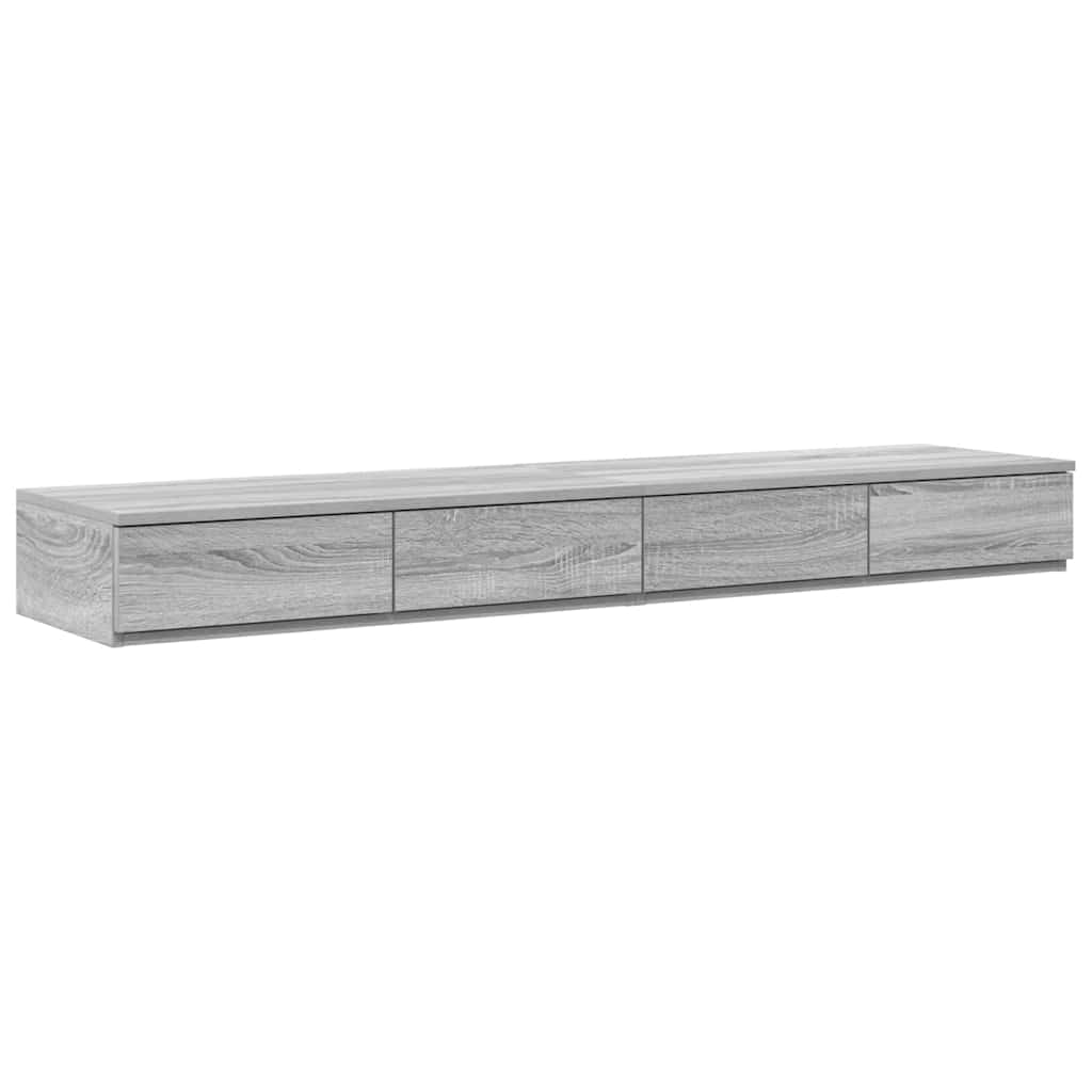 Krevet s ladicama Siva Sonoma 140 cm Konstruirano drvo