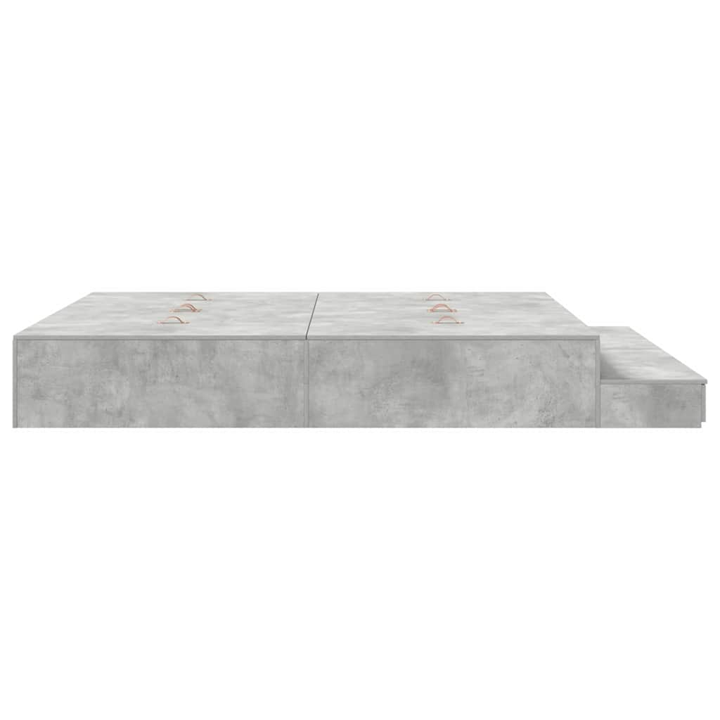 Krevet s ladicama Betonski sivi 180 cm Konstruirano drvo