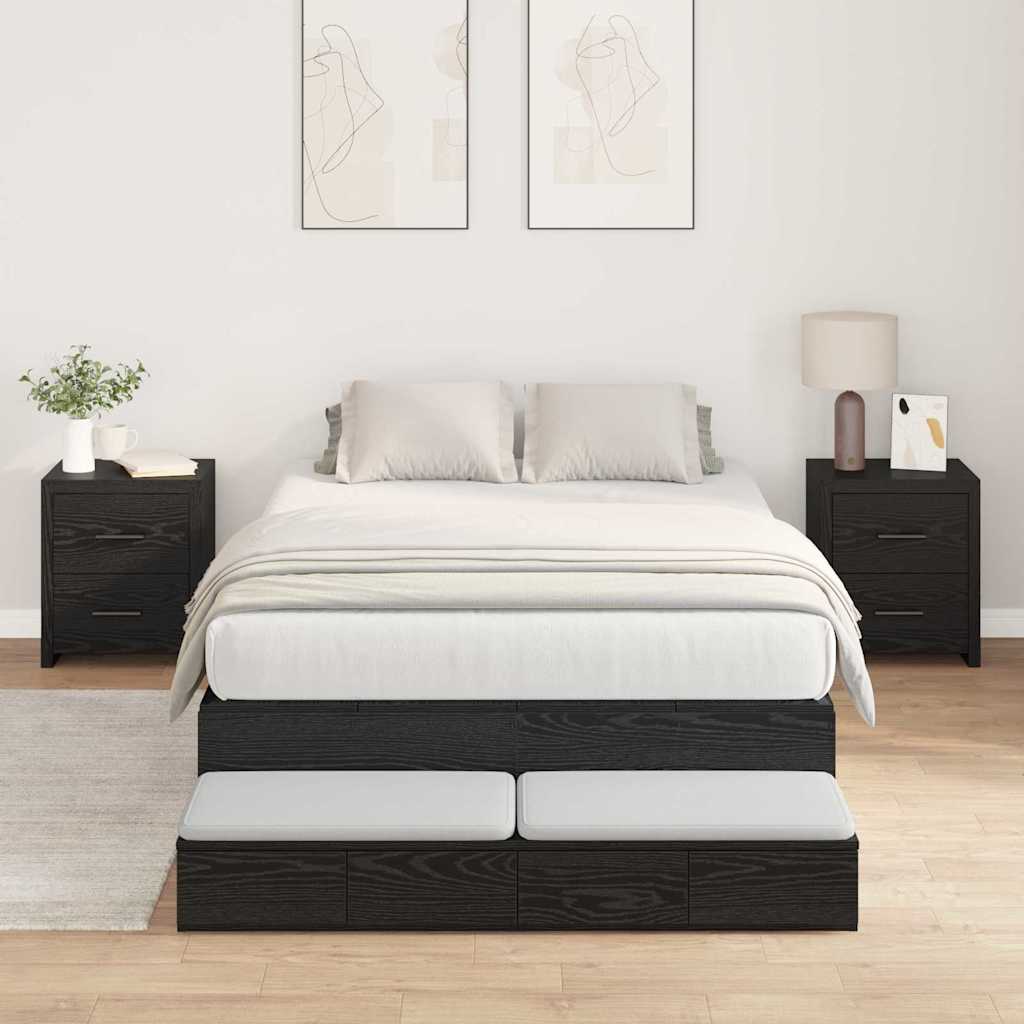 Krevet s ladicama Crni hrast 120 cm Konstruirano drvo