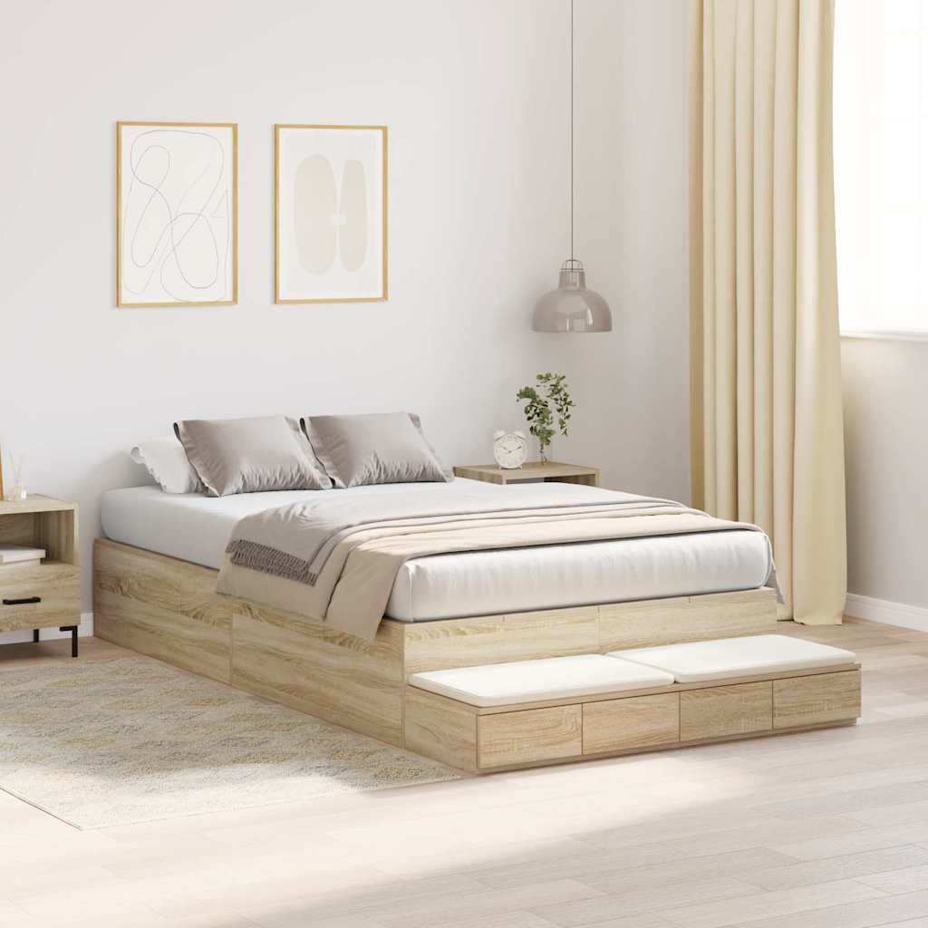 Krevet s ladicama Sonoma hrast 120 cm Konstruirano drvo