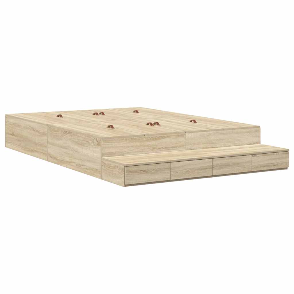 Krevet s ladicama Sonoma hrast 140 cm Konstruirano drvo