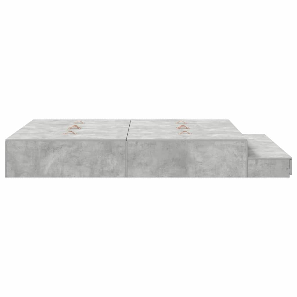 Krevet s ladicama Betonski sivi 140 cm Konstruirano drvo