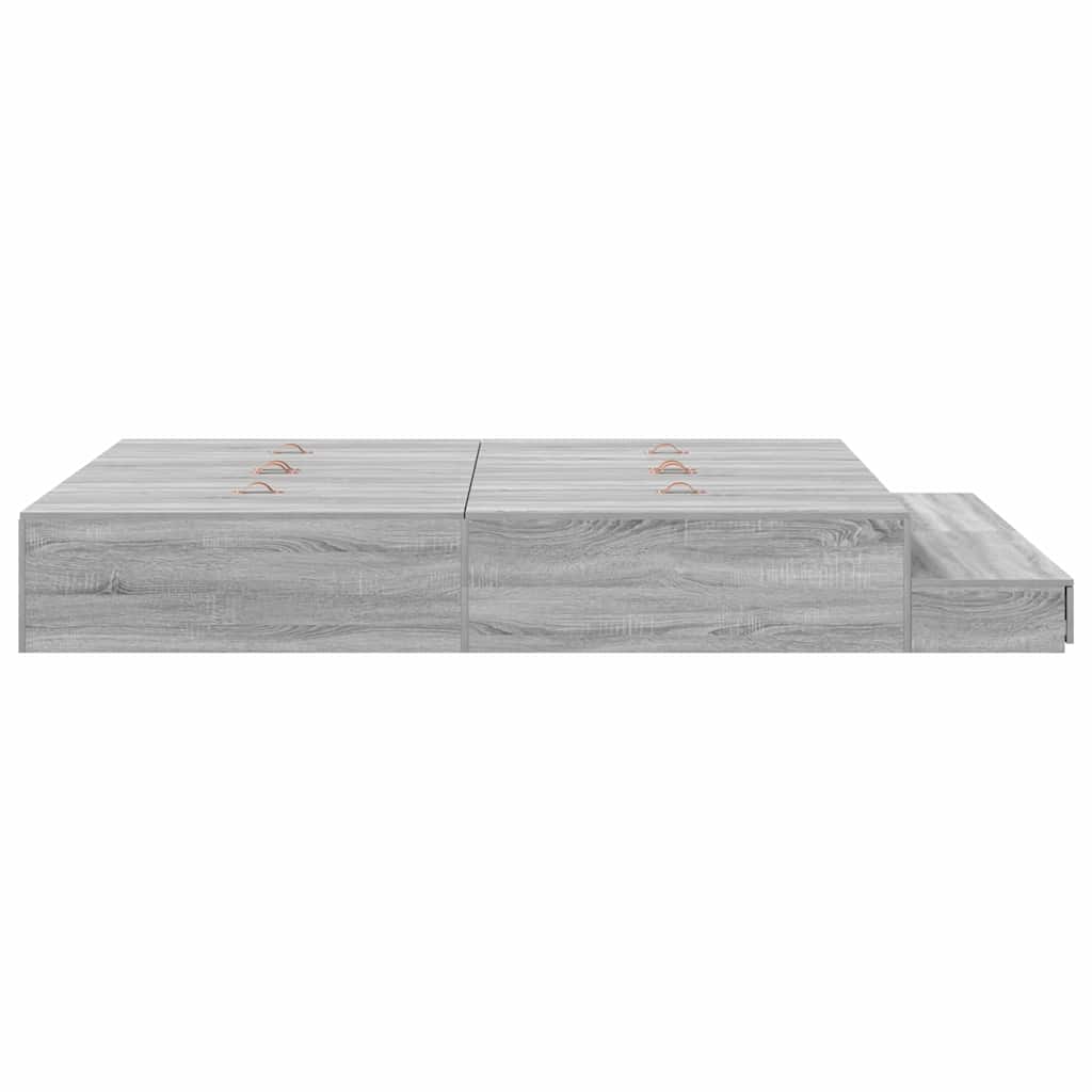 Krevet s ladicama Siva Sonoma 135 cm Konstruirano drvo
