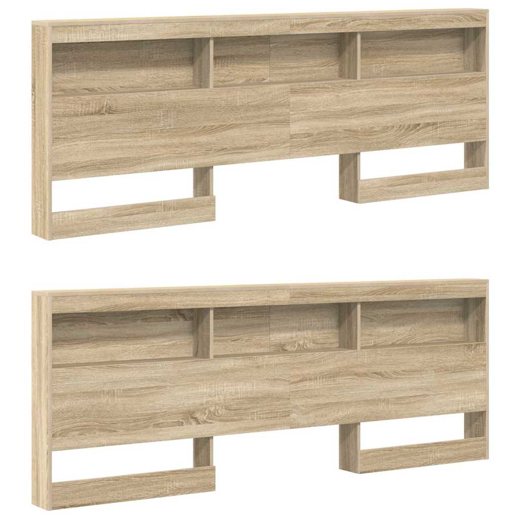 Krevet s policama sonoma hrast 180 x 200 cm Konstruirano drvo