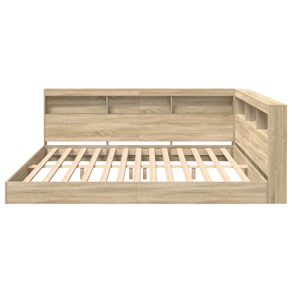 Krevet s policama sonoma hrast 180 x 200 cm Konstruirano drvo