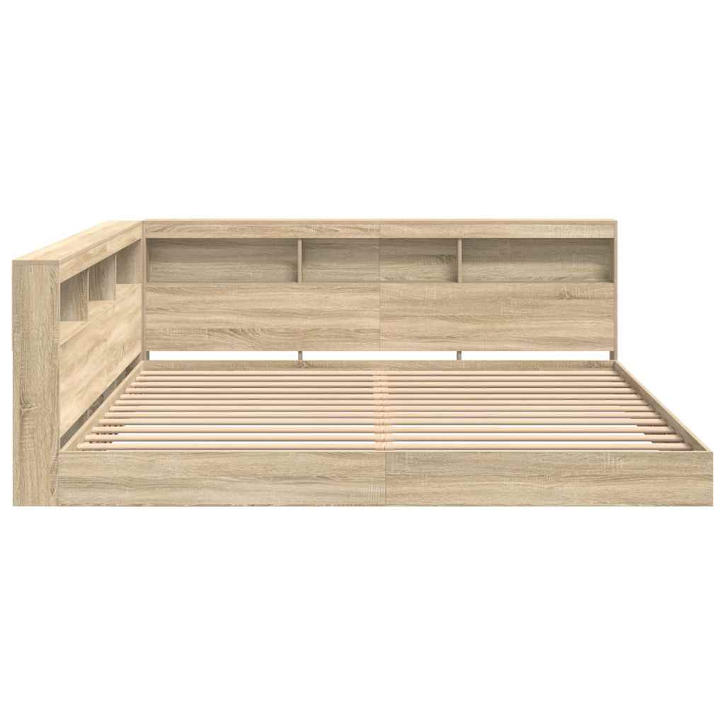 Krevet s policama sonoma hrast 180 x 200 cm Konstruirano drvo